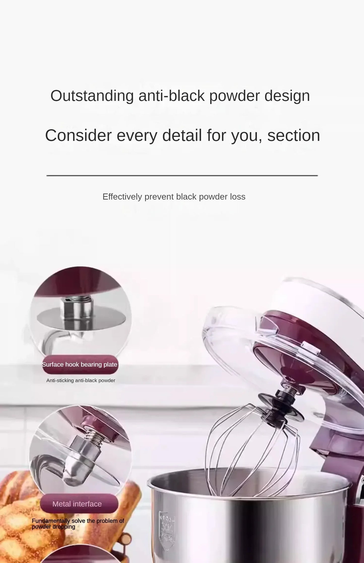 Desktop Egg Beater Electric Household Baking Chef Machine Cream Beater Small Mixing and Noodle Cover Commercial Stand Mixer