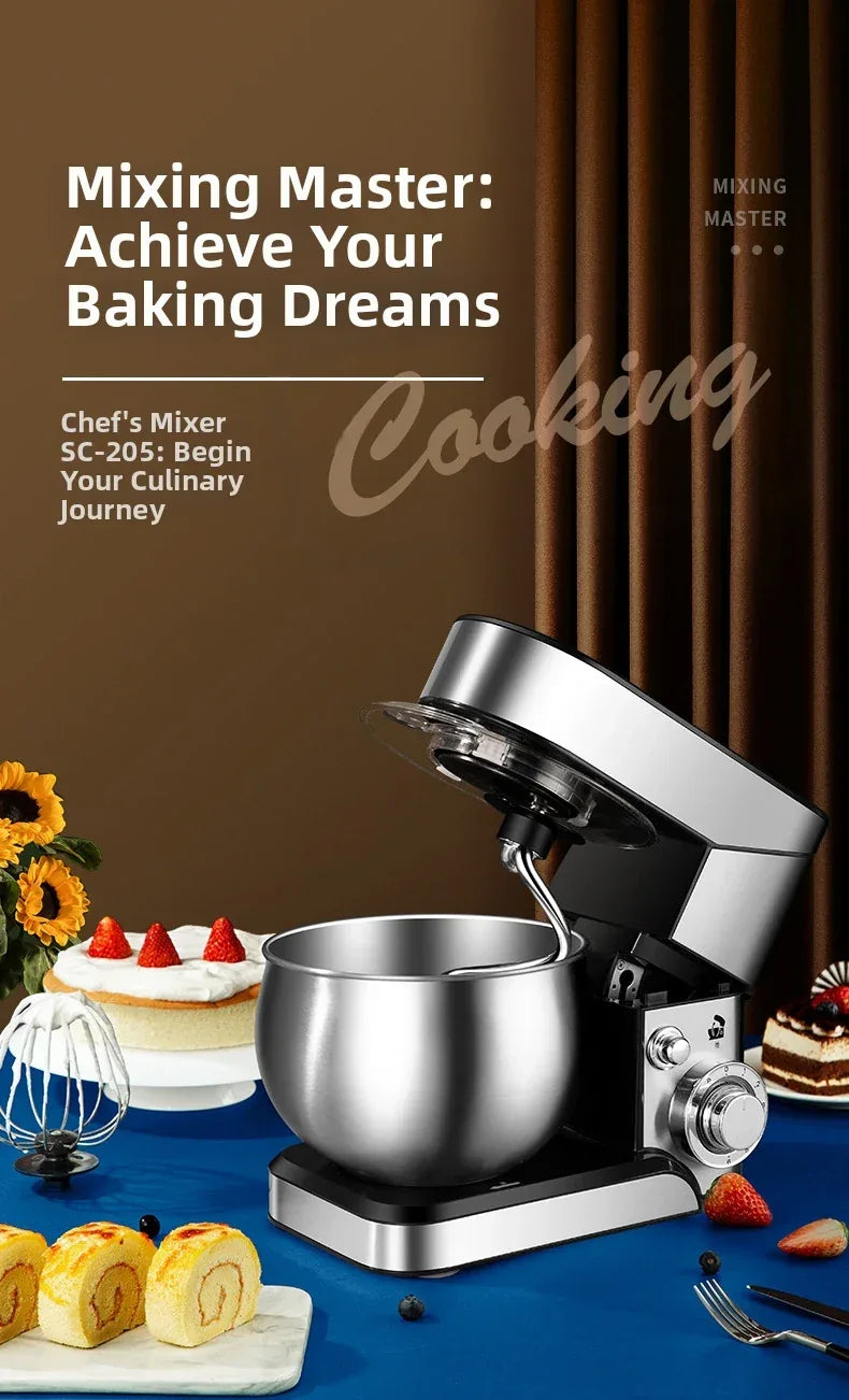Stand Mixer – Home Kitchen Machine with Dough Hook, Beater & Whisk, 1200W Powerful Motor for Baking/Cooking, Tilt-Head Design