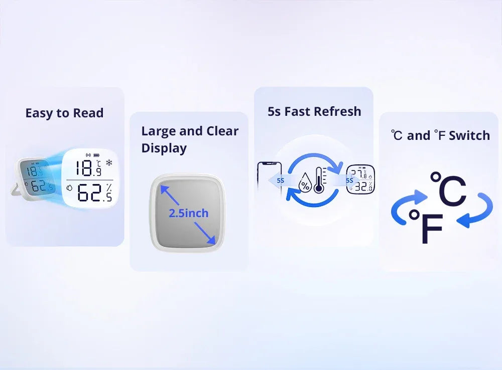 SONOFF SNZB-02D Zigbee LCD Smart Temperature Humidity Sensor Wireless Hygrometer Thermometer Alexa Google Home Alice