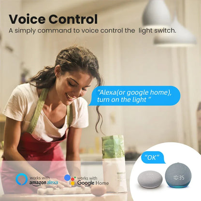 AVATTO WiFi Smart Light Switch Module，1/2/3/4 Gang DIY Breaker Neutral Wire Control Works With Tuya Alexa, Google Home