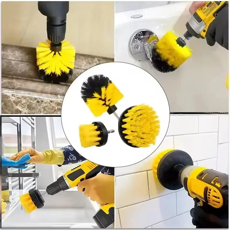 New Electric Scrubber Brush Drill Brush Kit Power Drills Scrubber Brush For Carpet Glass Car Tires Nylon Brushes 2/3.5/4''