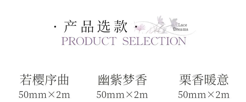 Mr. Paper 1 Roll Lace Flower PET Tape Home Decoration for Scrapbook Frame Phone Case Notebook Phone Case Collage Sticker Gifts