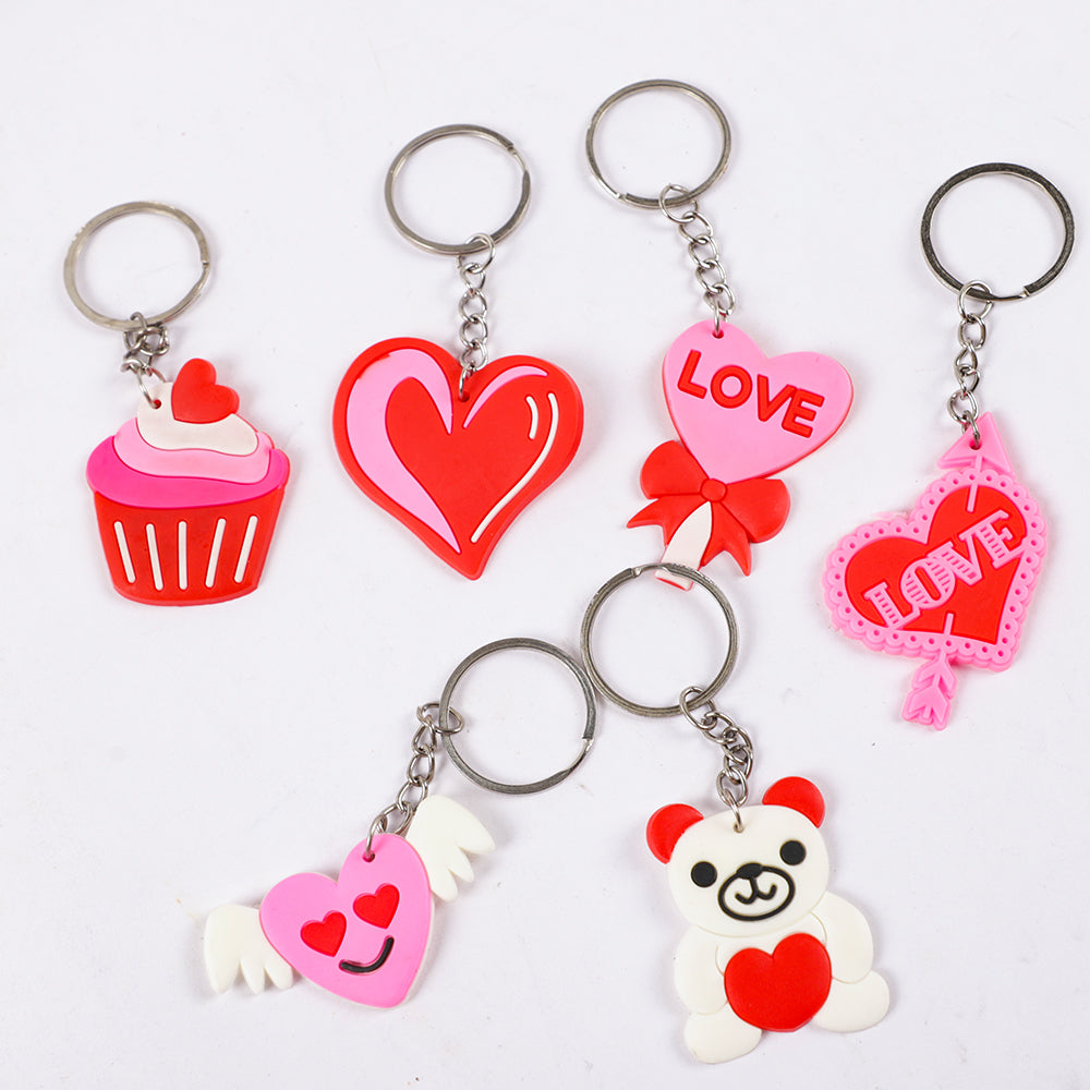 12Pcs Bear Heart Love Silicone Keychains Backpack Pendant for Mother's Day Wedding Party Gift Birthday Party Favors Pinata