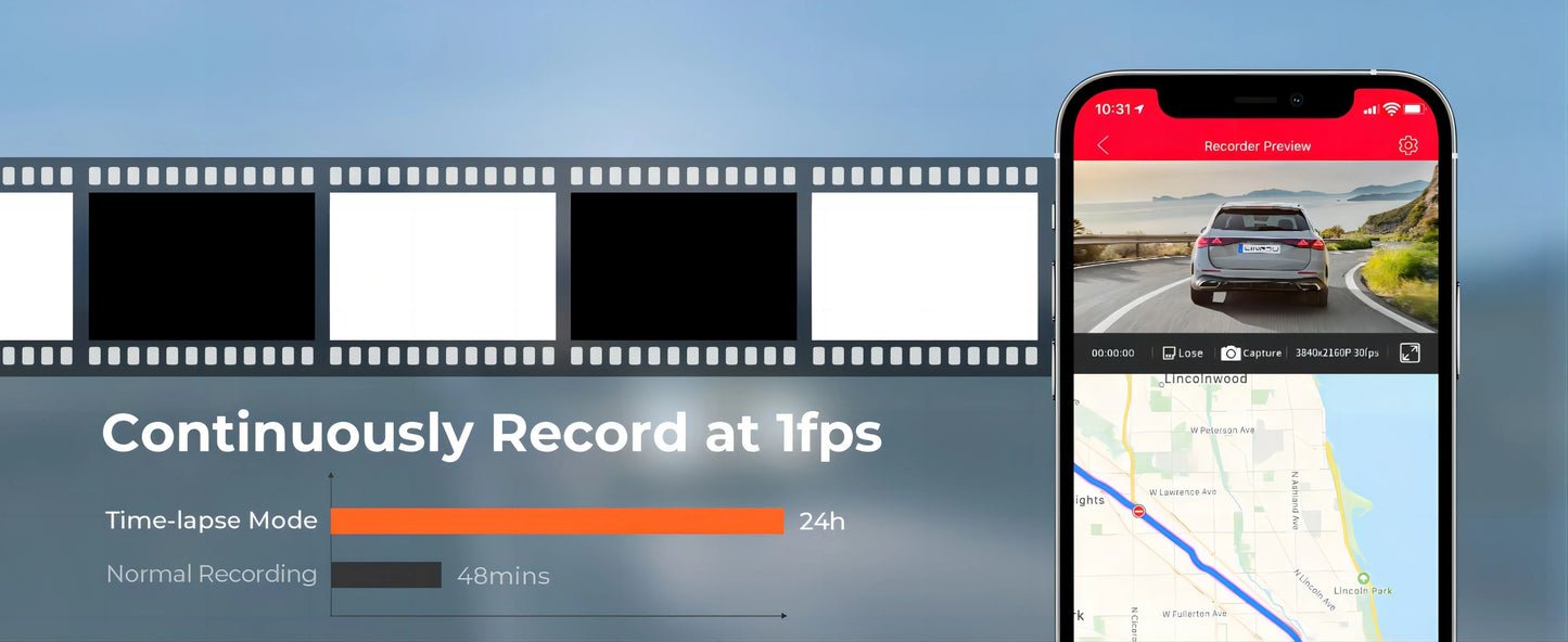 LINGDU LD02 Lite Dash Cam 3inch Screen 4K Front 1080P Rear Camera 5.8Gh WiFi GPS Voice Control 24H Parking Monitor Night Vision