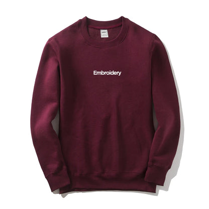 Custom Embroidery Cotton Sweatshirt Customized Brand Design Company Logo Text Men Women Thick Fleece Warm Quality Clothes 350gsm