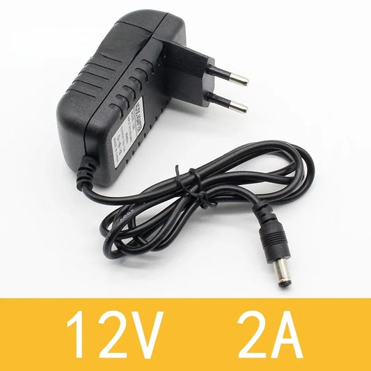 1PCS 12V2A AC 100V-240V Converter Adapter DC 12V 2A 2000mA Power Supply EU Plug 5.5mm x 2.1-2.5mm for LED CCTV by PDG ibma