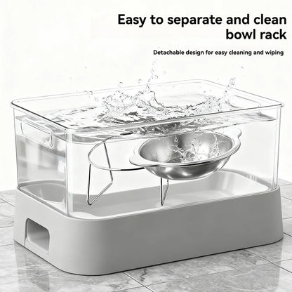 Stainless Steel Pet Bowl Slanted Anti Cervical Spondylosis for Cats and Dogs Dual Use Feeder