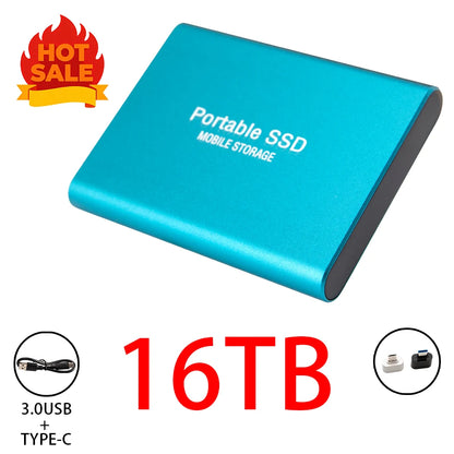 Highly cost-effective external hard drive, durable, efficient, and portable, with 256TB high-speed USB 3.1 Type C