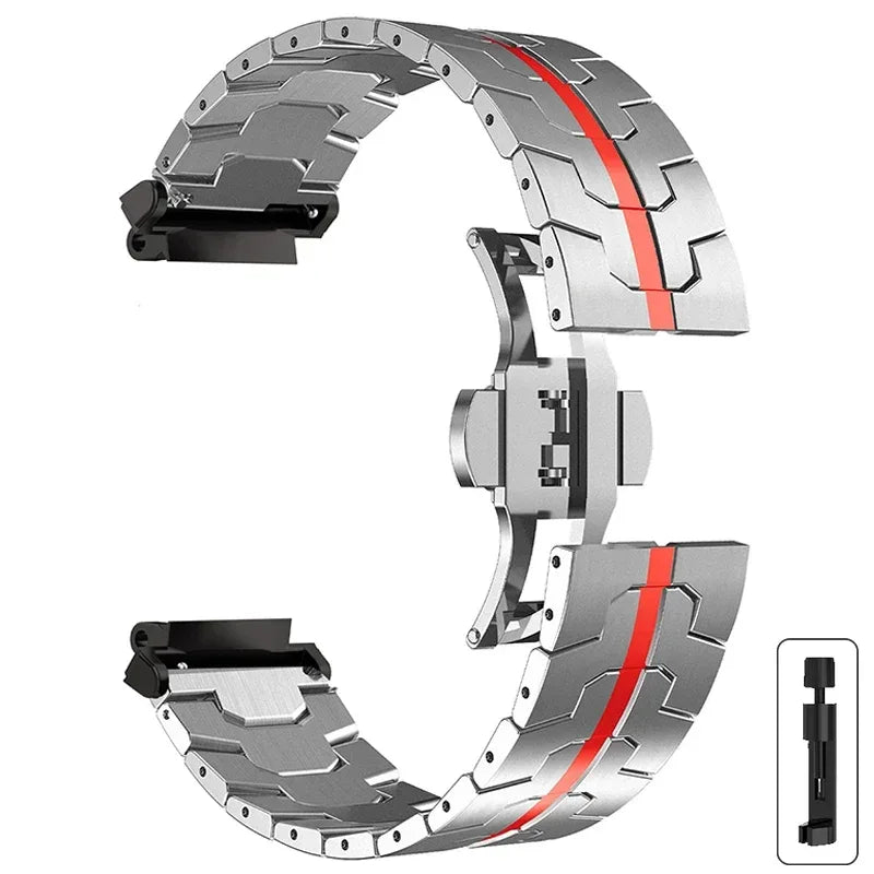 Steel Strap for Huami Amazfit T-rex 3/2 Trex Pro Metal Watch Band for Amazfit T-Rex Ultra Butterfly clasp Smartwatch Accessories