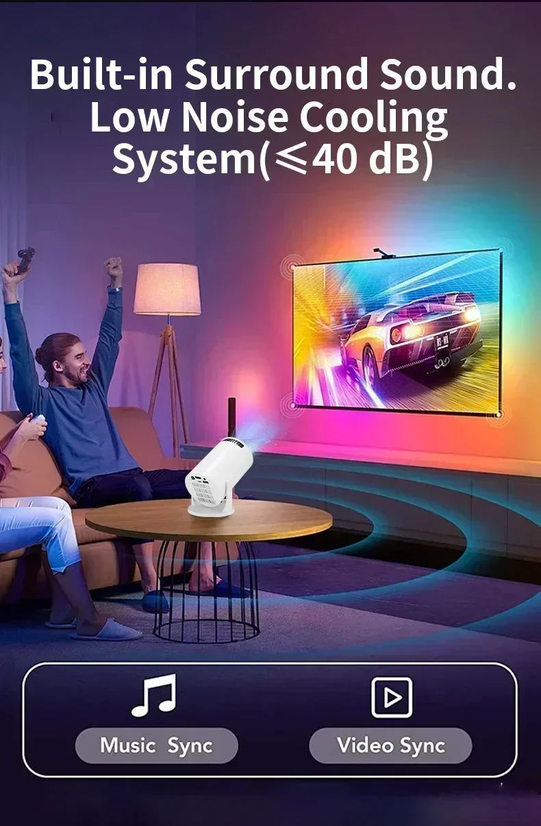 New Projector 4K Android 11 HY300 Wifi6 290ANSI Allwinner H713 BT5.0 1080P 1280*720P Cinema Outdoor Portable Projetors ﻿