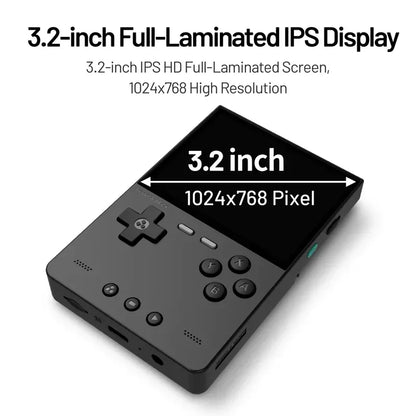 TRIMUI BRICK Handheld Game Console 3.2'' IPS Screen Linux System Trimui UI Metal Back Panel LED Lighting Retro Video Console