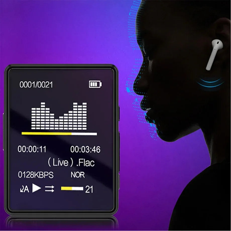 Portable MP3 Player Bluetooth 5.0 Music Stereo Speaker Mini MP4 Video Playback With LED Screen FM Radio Recording For Walkman