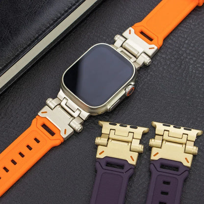 Silicone Sport Band for Apple Watch Ultra 49mm 45mm 42 44mm Rubber Strap for iWatch Series 9 8 7 se 6 5 4 ultra 2 49 Correa