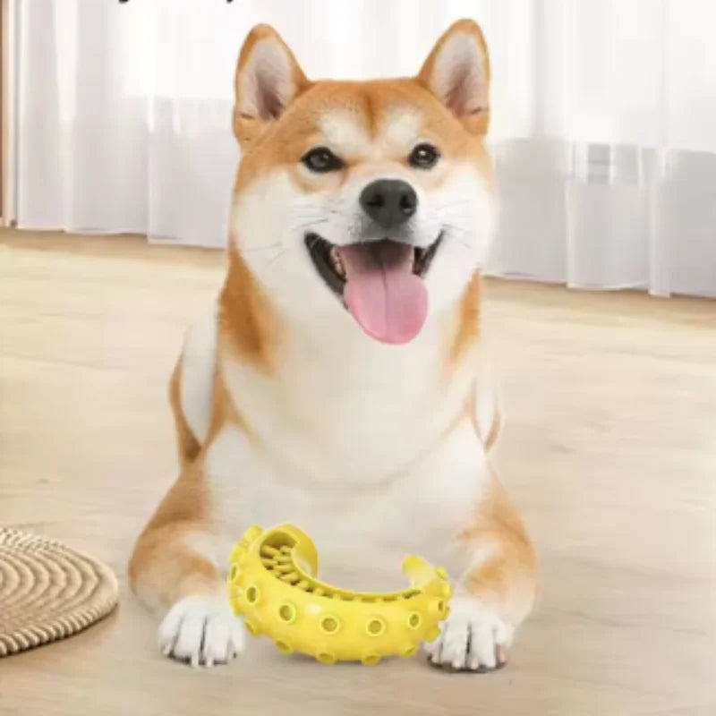 Dog Teething Toy Chew Stick Bite Resistant Fun Leak Proof Food Toy Pet Teether Cleaner Stick