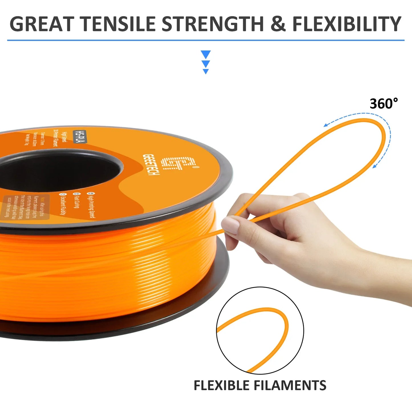 GEEETECH High-Speed PLA Filament 1.75mm 1kg 1 spool,Better Liquidity, Fast Curing, HS-PLA High-Speed 3D Printing Filament