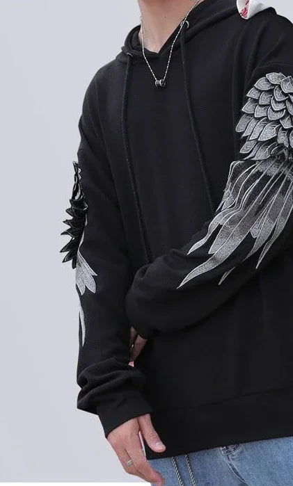 Sweatshirt for Men Hooded Embroidered Male Clothes Hip Hop Hoodies White Sweat Shirt Luxury No Brand Streetwear Autumn Cheap Emo