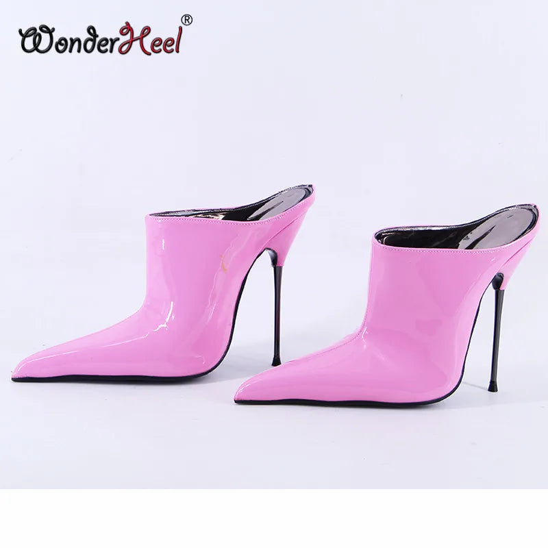 Wonderheel 2022 New High heel 14cm Stiletto Heel Extreme Long Pointed Toe Sexy Women Fashion Nightclub Slip On Short Boots