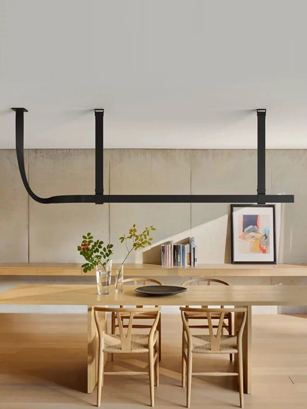 Minimalist LED Leather Pendant Chandelier Dining Table Hanging Lamp Office Pendant Lamp For Hotel Chandeliers Belt Home Decor