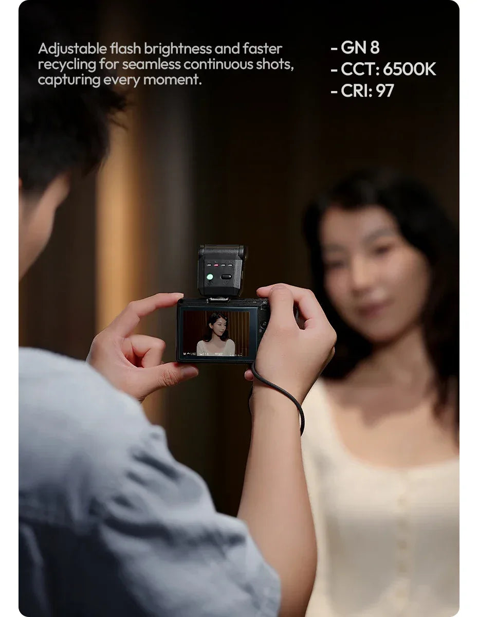 Ulanzi SL03 Mini Speedlight Flash Camera Flash GN8 4 Level Adjustable Fill Light for Canon Sony Nikon DSLR Outdoor Photography
