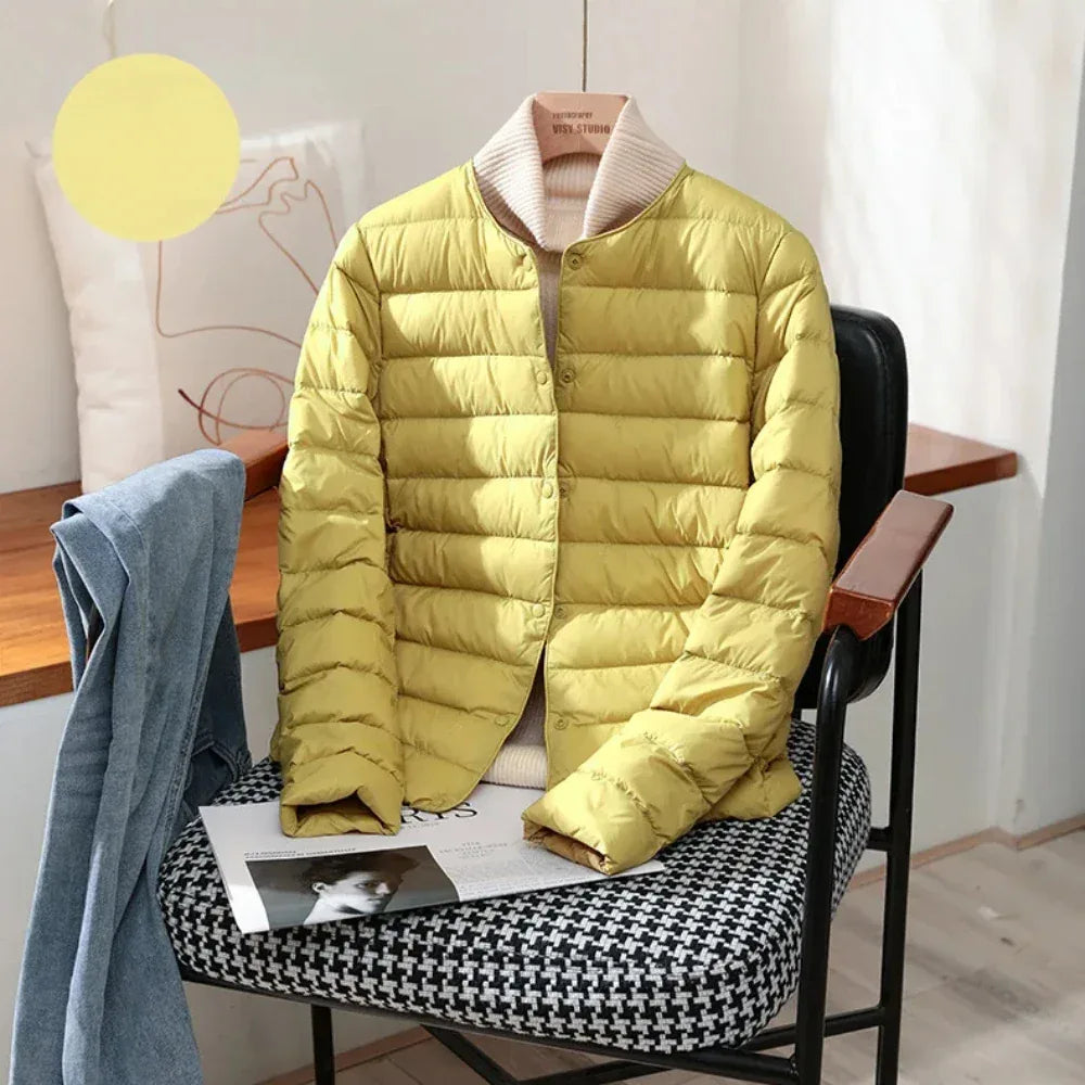 Light Down Coat Spring Autumn Warm Women White Duck Down Slim Jackets Female Fashion Ultra Lightweight Packable Puffer Coats