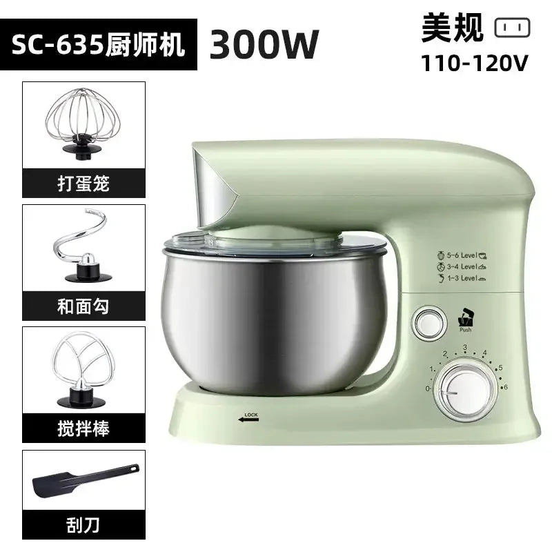110V/220V Dragon Stand Mixer Small Household Multi-function Dough Kneader Cream Whisker Automatic LAB
