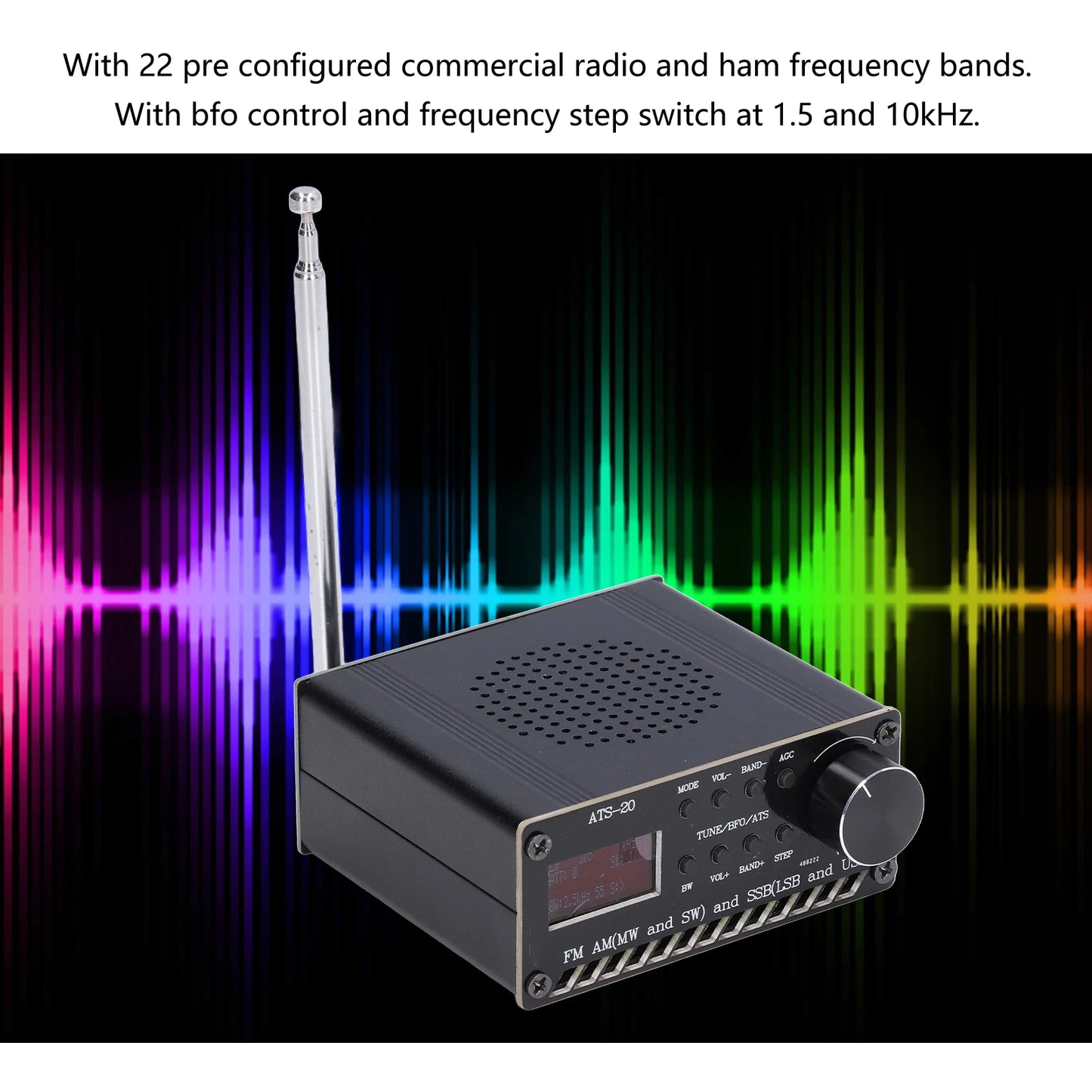 ATS-20 Radio Full Band Receiver DSP FM AM SSB Si4732 Portable Rechargeable with Antenna
