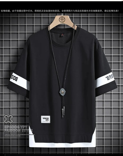 Hip Hop Loose Mens Streetwear T-shirts Casual Classic 2025 Summer Short Sleeves T Shirt Black White Tshirt Tees Oversize 5XL