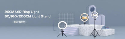 10" 26cm LED Selfie Ring Light Photography Video Light RingLight Phone Stand Tripod Fill Light Dimmable Lamp Trepied Streaming