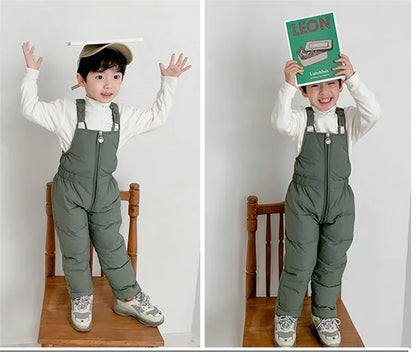Children Thicken Warm Rompers Boys Girls Autumn Winter Down Pants Kids High Quality Down Trousers Baby Casual Cotton Trousers