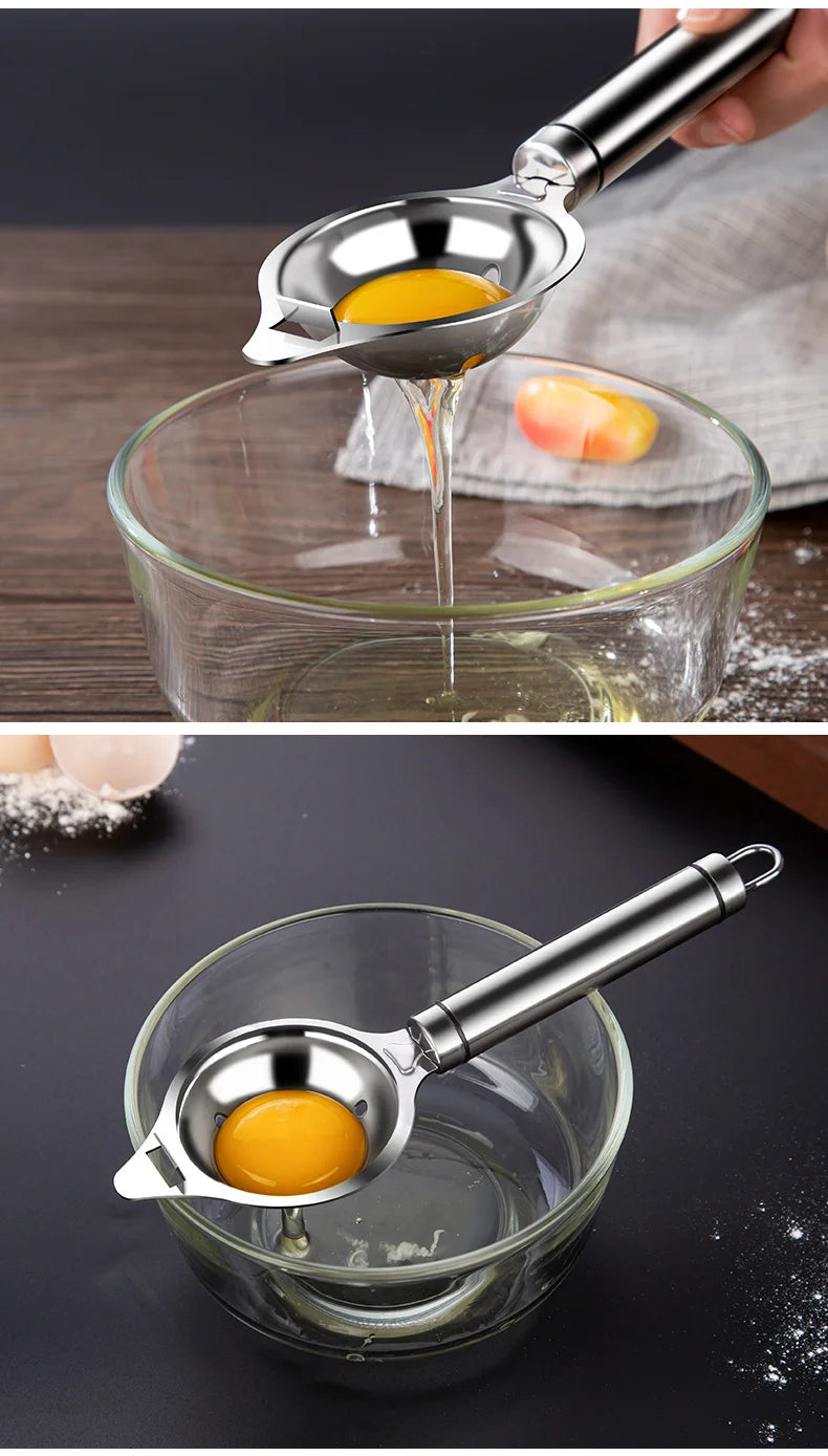 Egg White Separator Stainless Steel Tools Eggs Yolk Filter Gadgets Kitchen Accessories Separating Funnel Spoon Divider Utensils