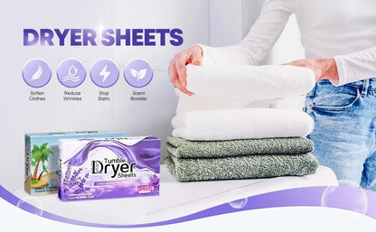Dryer Sheets Bulk Natural Fabric Softener Sheets Plant Lavender Laundry Softener Naturally Removes Static Cling Drying Machine
