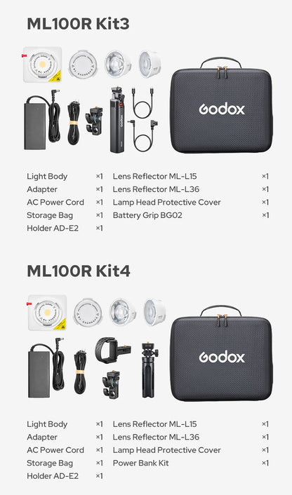 Godox ML100R 110W RGB LED Video Light 2800-6500K 11 FX Effects APP Control Godox Mount for Filmmaking/Live Streaming/Vlog