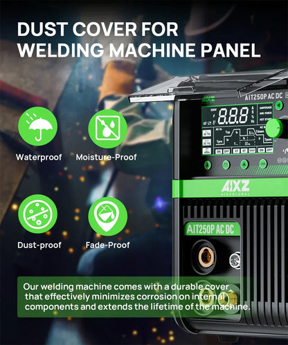 AIXZ 250A 5 in 1 HF TIG Welder AC/DC Aluminum Welding MMA/ARC/Argon Digital Pulse 2T/4T IGBT Inverter Stainless Welding Machine