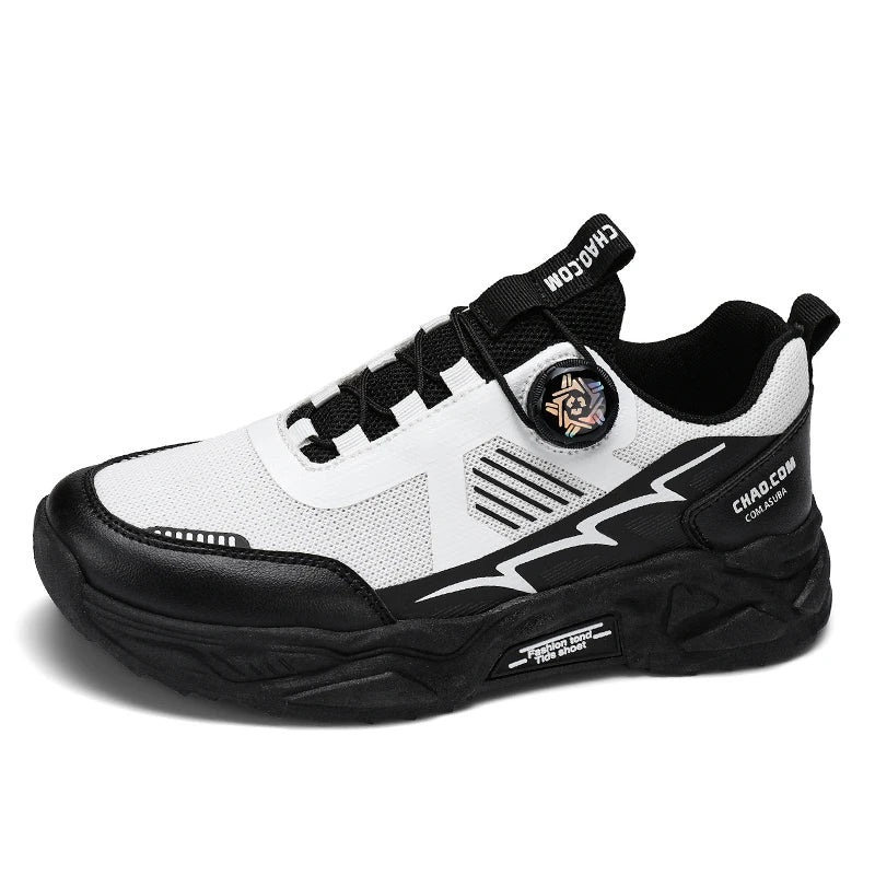 Men's casual sports shoes four season new rotating shoelaces comfort outdoor running walking shoes breathable soft-sole sneakers