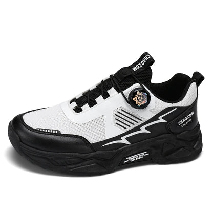 Men's casual sports shoes four season new rotating shoelaces comfort outdoor running walking shoes breathable soft-sole sneakers