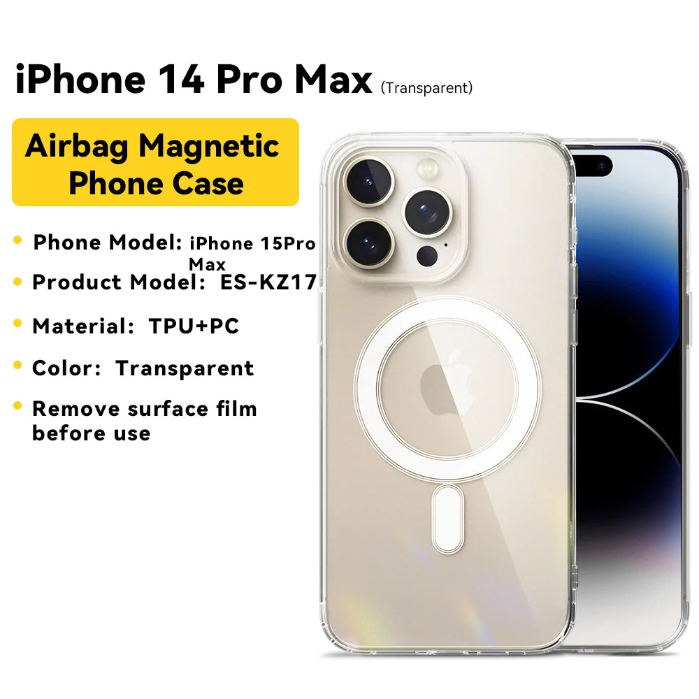 Essager Magnetic Case for iPhone 15 14 13 12 Pro Max Case Shockproof Cover for iPhone 14 Pro Max 15 Plus 15pro Macsafe TPU Cases