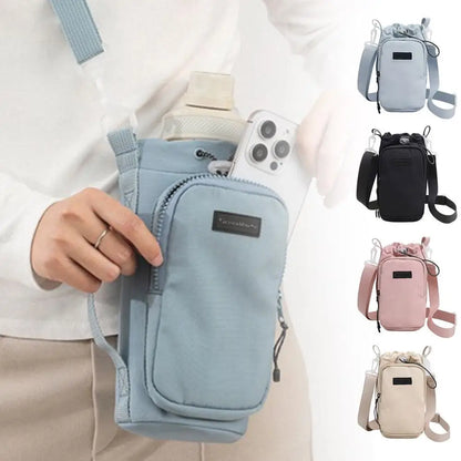 Portable Water Bottle Bag with Adjustable Shoulder Strap Water Bottle Sleeve for Walking Hiking Camping Gym Insulated Protective