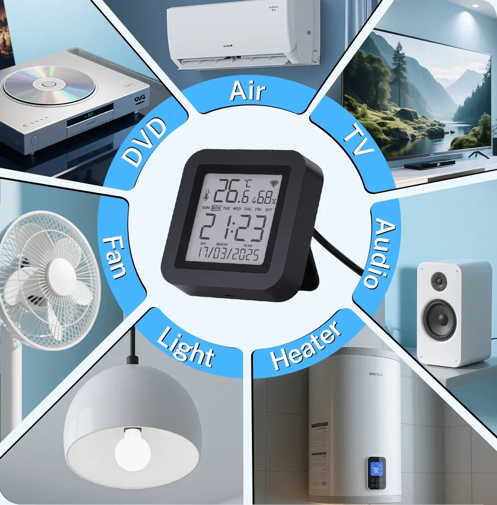 Tuya WiFi IR Remote Control With Temperature Humidity Sensor for Smart Home APP via Smart Life Work with Yandex Alexa