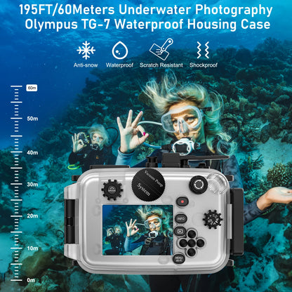 Seafrogs Scuba Diving Camera Case Cover For Olympus TG 7 TG 5 TG 6 Underwater Photography Equipment Waterproof Camera Housing 60