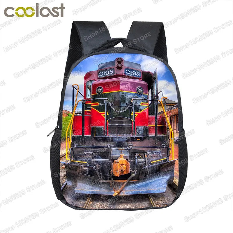 Truck/Ambulance/Car/Tractor Backpack Children's 12 Inch Kindergarten School Bag Cartoon Printing Excavator Backpack