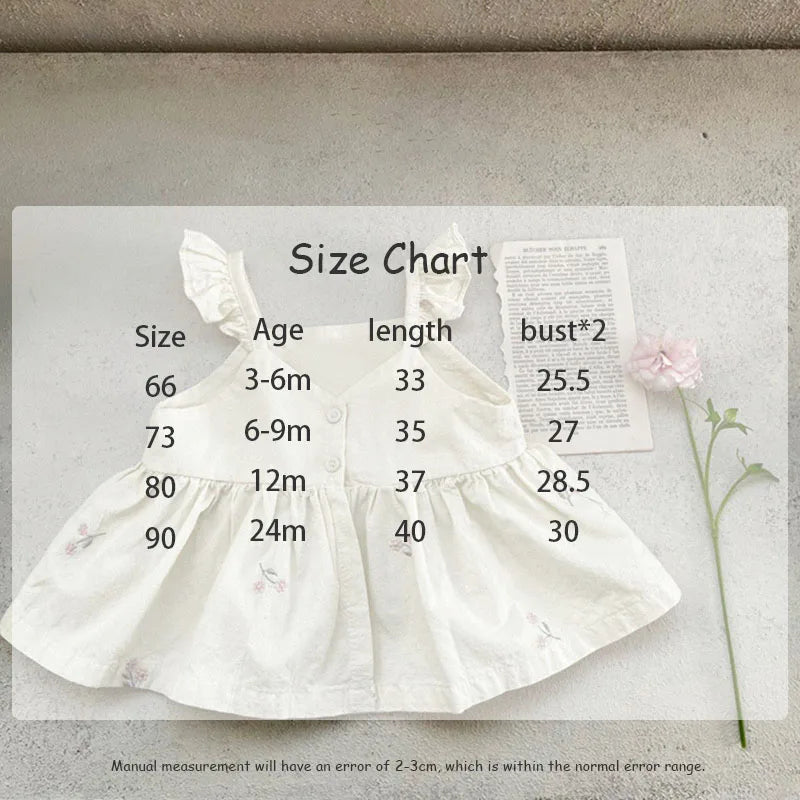 MILANCEL Baby Girl Summer Set Toddler Embroidered Ruffle Dress Top Shorts 2pcs