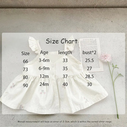 MILANCEL Baby Girl Summer Set Toddler Embroidered Ruffle Dress Top Shorts 2pcs