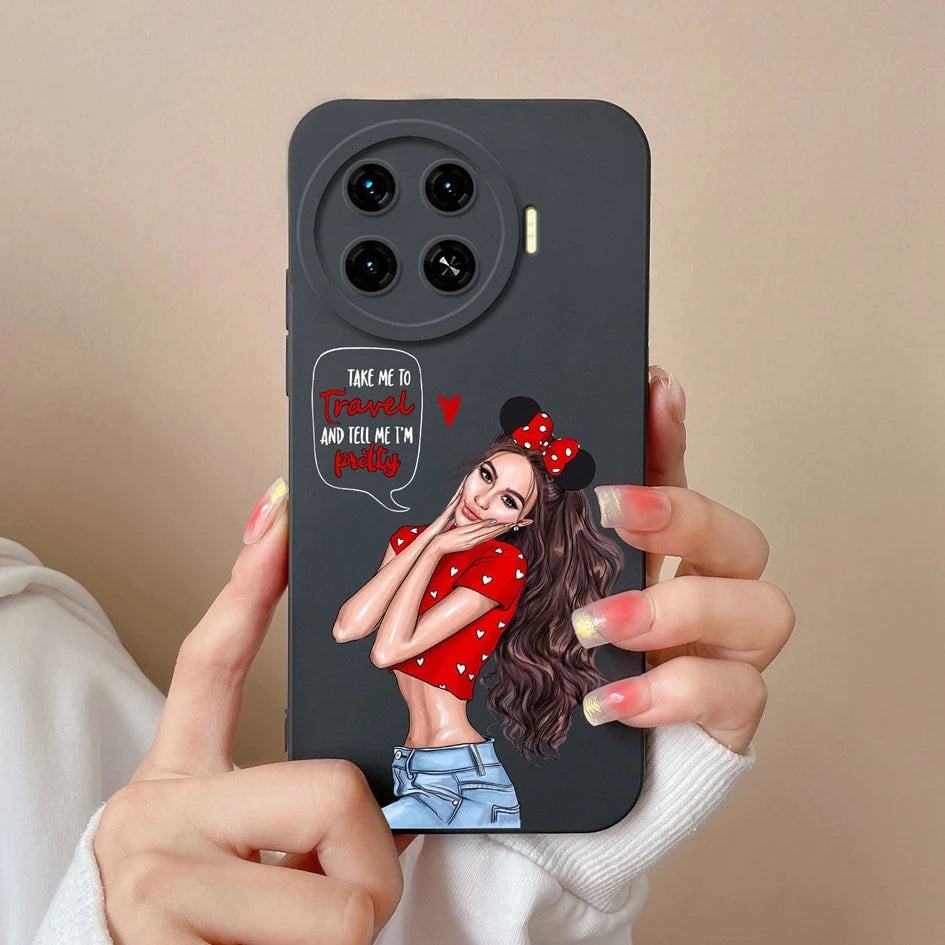 Cover For Tecno Spark 20 Pro+ 4G Case Phone Bags Pretty Flower Liquid Soft Silicone Shell For Tecno Spark20 Pro Plus Funda Coque