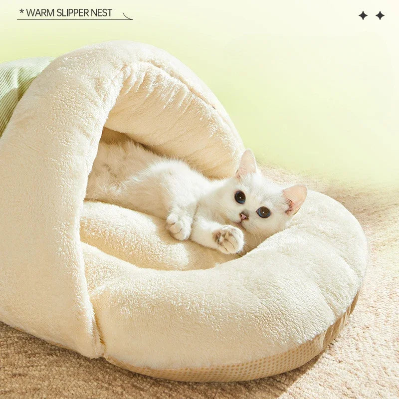 New Luxury Enclosed Cat Bed with Warmth and Security Features for Cats in Multi-Cat Families All-Season Pet Sofa Cat Accessories