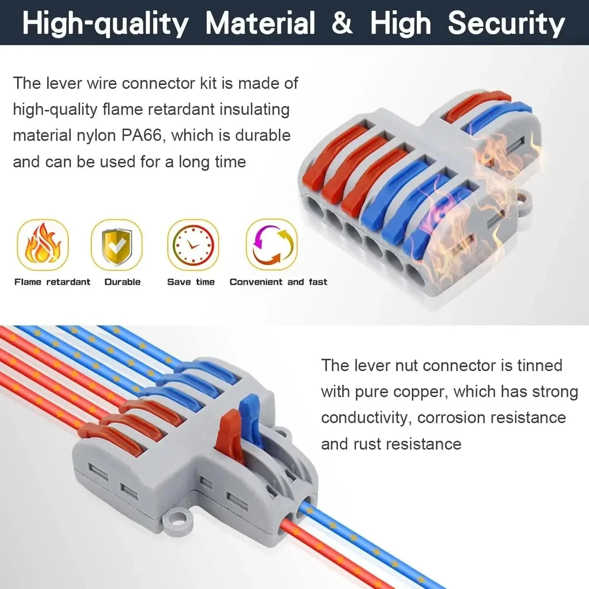 SPL2/3/4/5 Connector Wiring Terminal Quick PCT Lamp Wire Connector Parallel Wire Junction Box 1/2/3/4/5 in Multiple Out Splitter