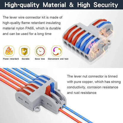 SPL2/3/4/5 Connector Wiring Terminal Quick PCT Lamp Wire Connector Parallel Wire Junction Box 1/2/3/4/5 in Multiple Out Splitter