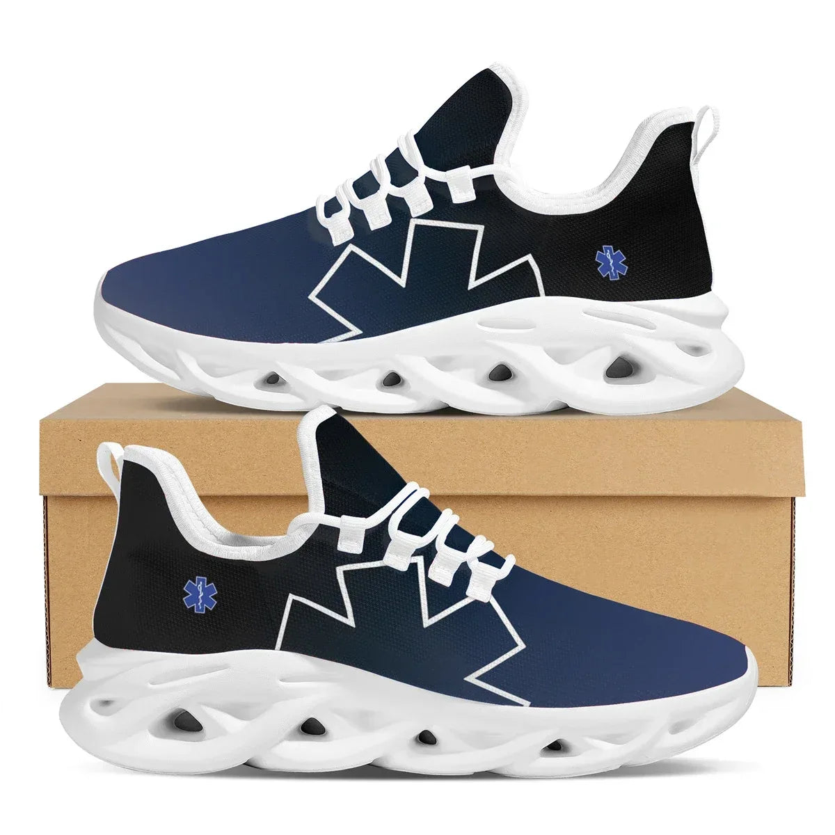 3D Doctor Nurse Dentist Print Flat Shoes Personality Gradient Bear Pattern Sneakers Breathable Lightweight Winter Lace-Up Shoes
