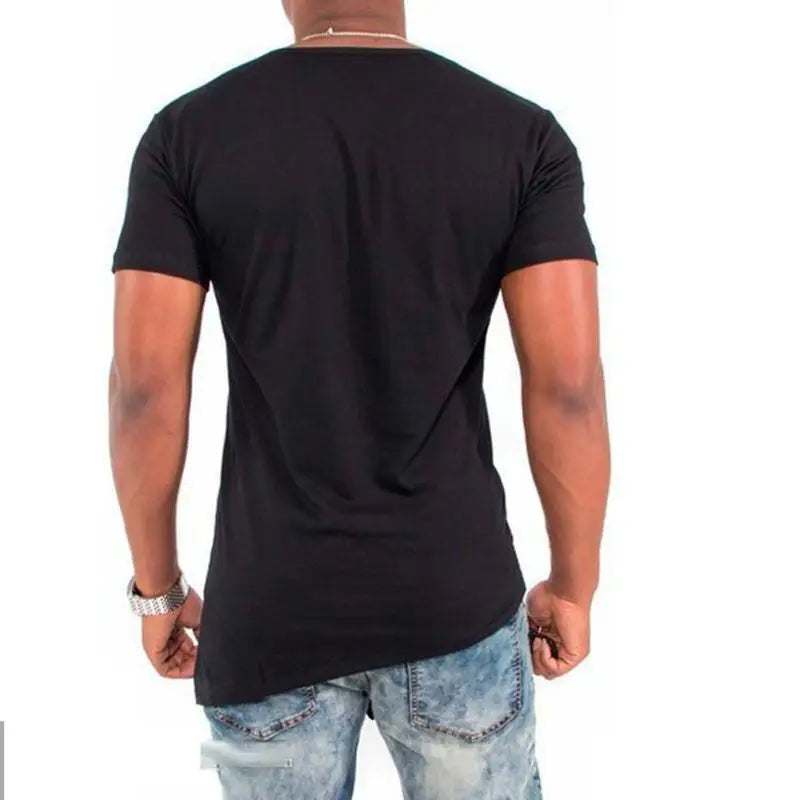 MRMT 2026 Brand New Men's Popular Irregular Short-Sleeved Men's Solid Color All-Match T-Shirt Hip-Hop Hip-Hop Fashion Casual Men