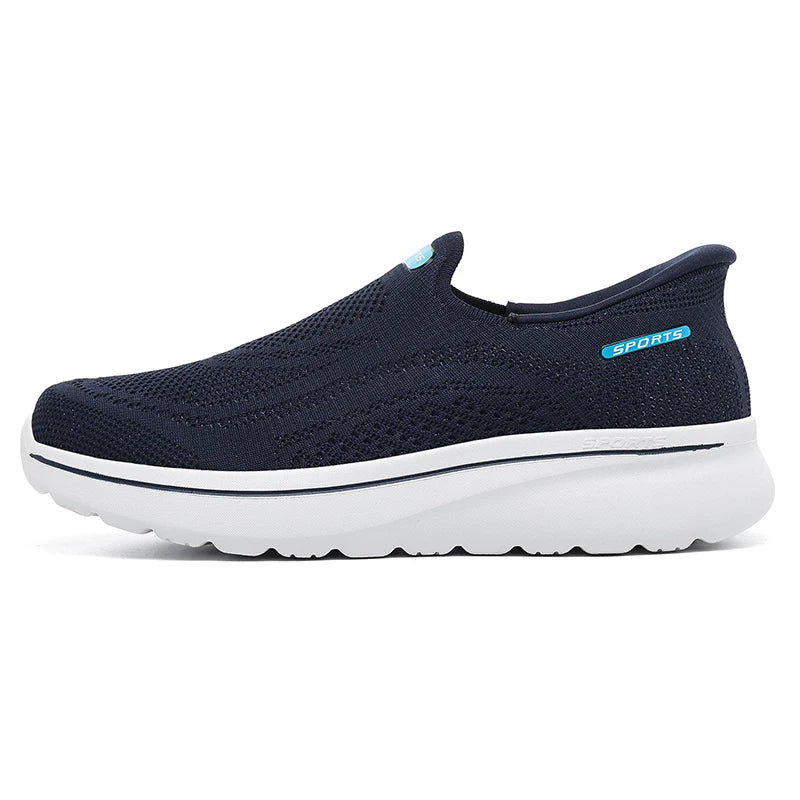 Men Women Slip on Walking Shoes Breathable Mesh Knit Loafers Lightweight Non Slip Comfort Casual Sports Sneakers Walking