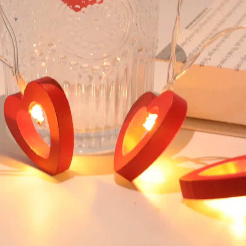 LED Light String Fairy Peach Heart Garland Lamp Bedroom Garden Birthday Valentine's Day Wedding Party Decoration Lights String